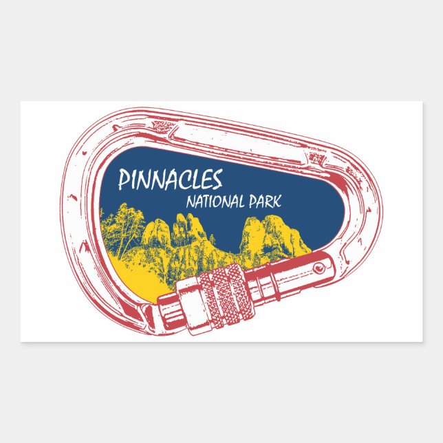 Pinnacles National Park Climbing Carabiner Rectangular Sticker (Front)