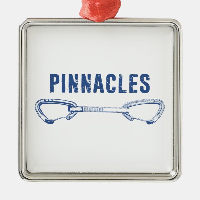 Pinnacles National Park Climbing Quickdraw Metal Tree Decoration (Front)