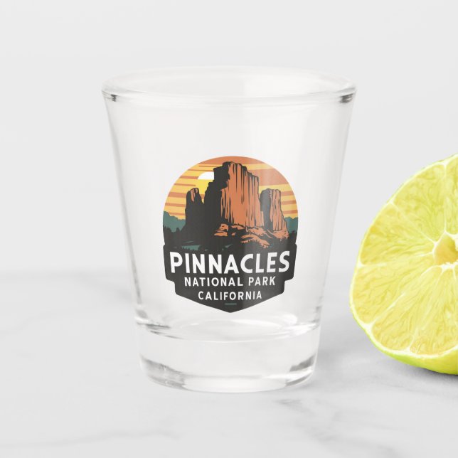 Pinnacles National Park Emblem Shot Glass (Front)