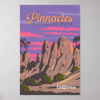 Pinnacles National Park Illustration Travel Art