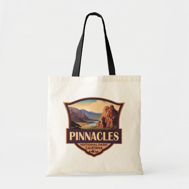 Pinnacles National Park Illustration Travel Art Tote Bag (Front)