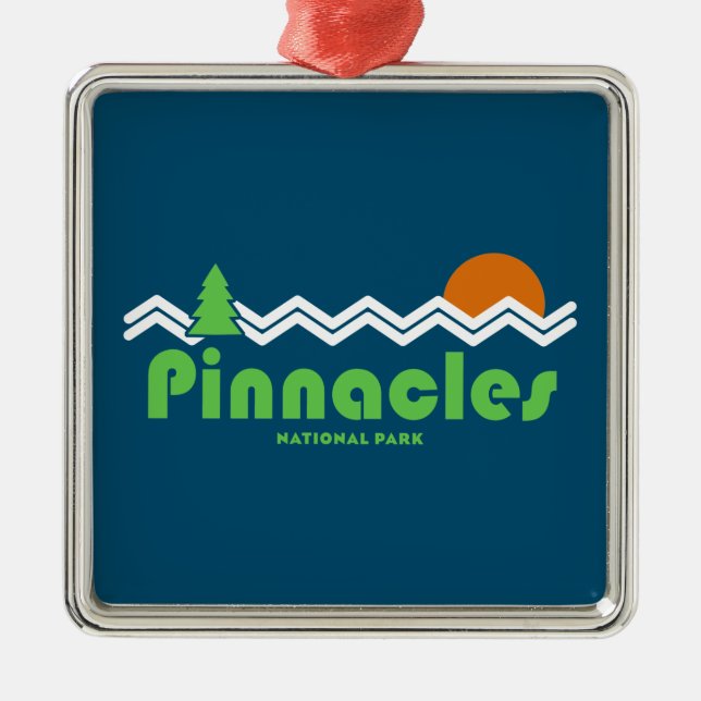 Pinnacles National Park Retro Metal Tree Decoration (Front)