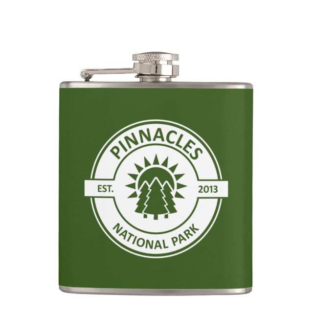 Pinnacles National Park Sun Trees Hip Flask (Front)