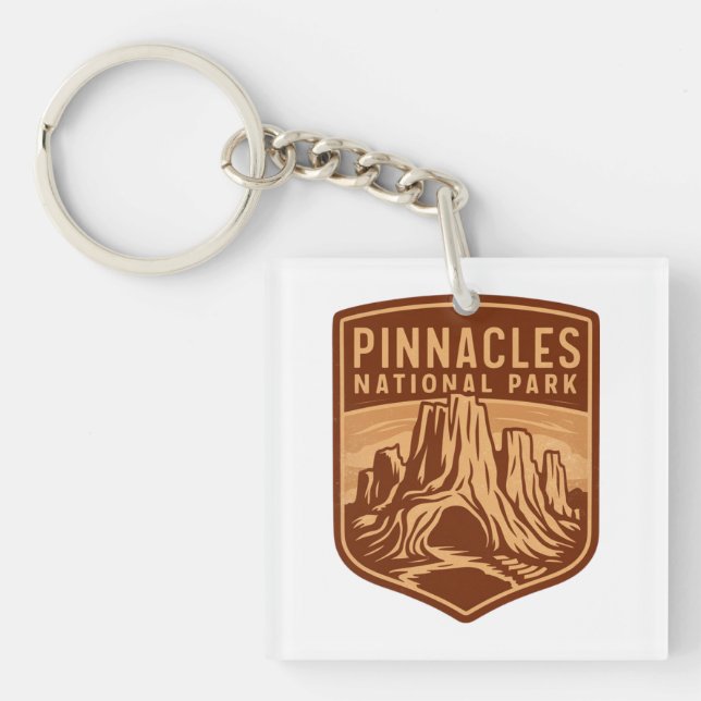 Pinnacles National Park Travel Emblem Key Ring (Front)