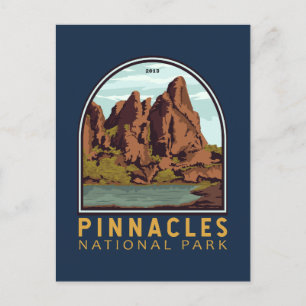 Pinnacles National Park Vintage Emblem Postcard