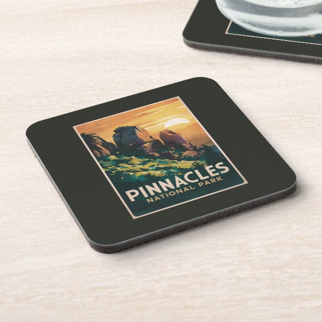Pinnacles National Park Watercolor Illustration Coaster (Left Side)