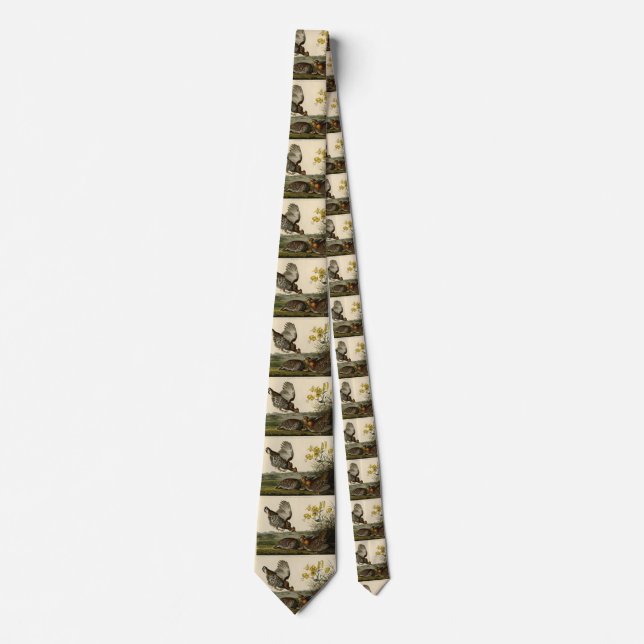Pinnated Grouse (Grous) Audubon's Birds of America Tie (Front)
