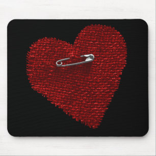 Pinned On Heart Mouse Pad