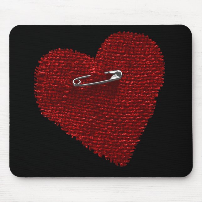 Pinned On Heart Mouse Pad (Front)
