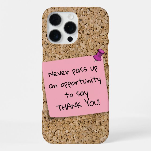 Pinned Pink Note Template Message Cork Board iPhone Case (Back)
