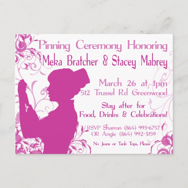 Pinning Ceremony Invitation Postcard (Front)