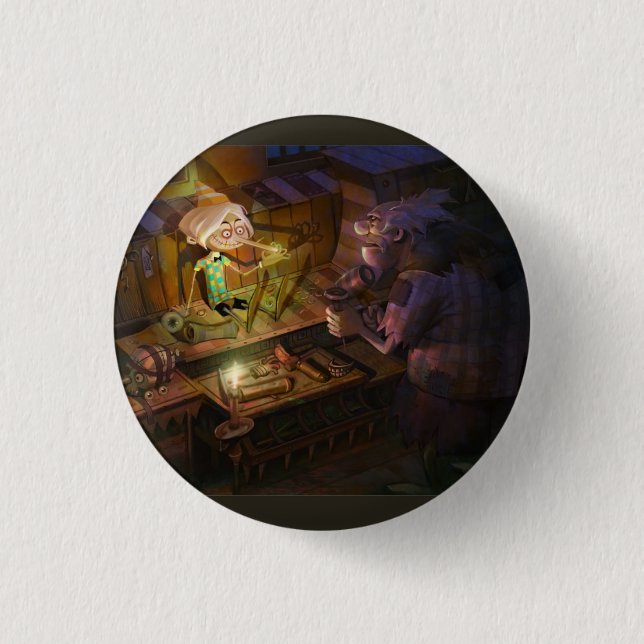 Pinocchio 3 Cm Round Badge (Front)