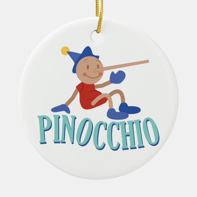 Pinocchio Kid Ceramic Tree Decoration (Front)