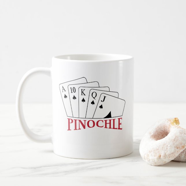 Pinochle Cards Coffee Mug (With Donut)