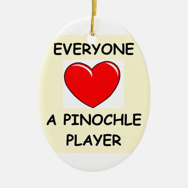 pinochle ceramic tree decoration (Front)