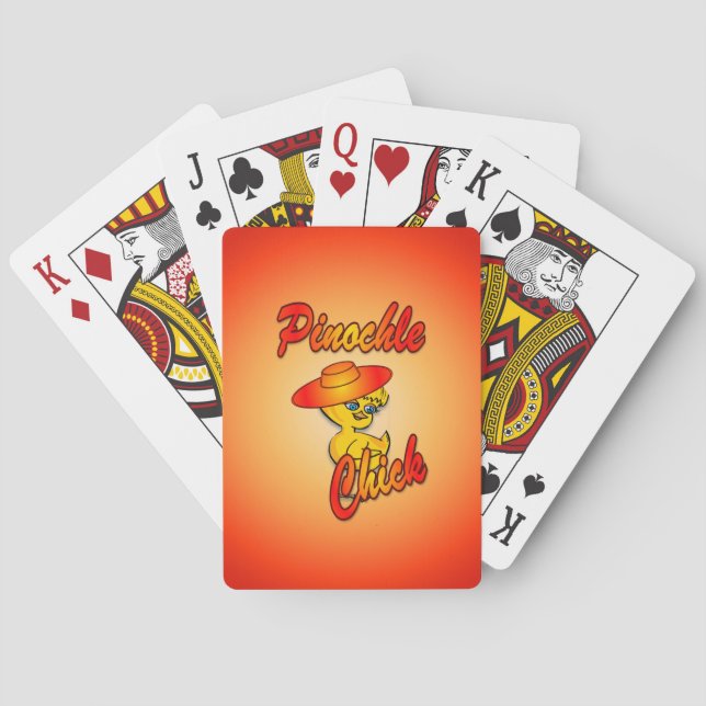 Pinochle Chick #5 Playing Cards (Back)