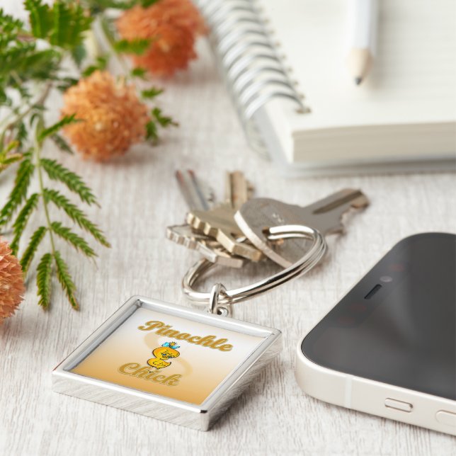 Pinochle Chick Key Ring (Side)