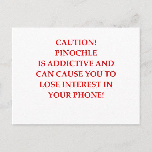 PINOCHLE POSTCARD (Front)