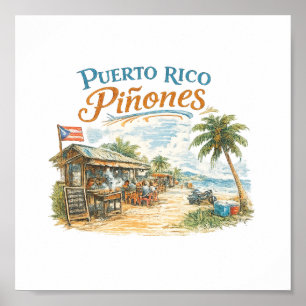 Piñones Puerto Rico Tropical Heritage Art Poster