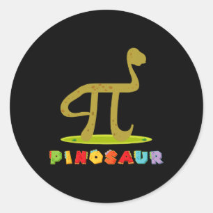 Pinosaur Funny Pi Day Dinosaur Math Lover Science  Classic Round Sticker