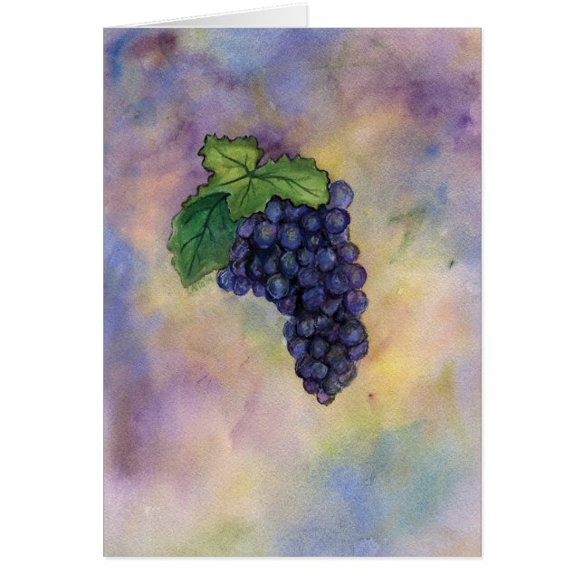 Pinot Noir Wine Grapes Card (Front)