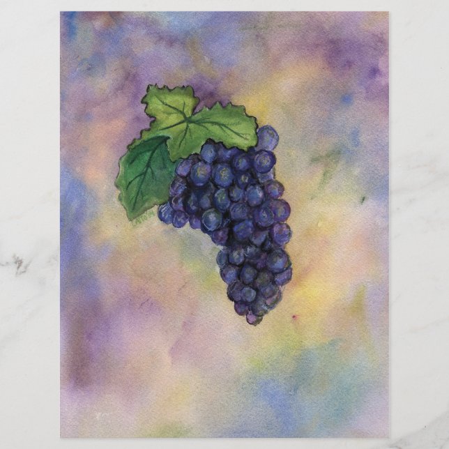 Pinot Noir Wine Grapes Letterhead (Front)