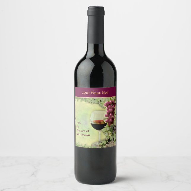 Pinot Noir 🍷  Wine Label (Front)