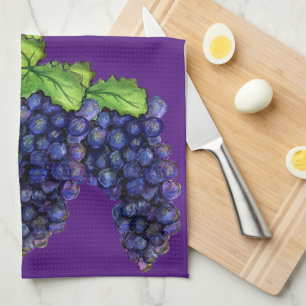 Pinot Red Wine Grapes Kitchen Towel Art Decor