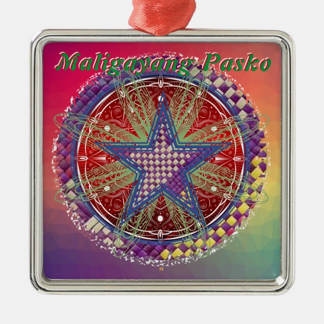 Pinoy Christmas Parol Lantern Metal Tree Decoration (Front)