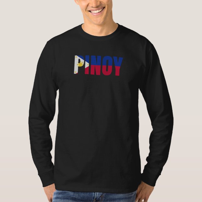 Pinoy Filipino Flag Sun Love Pinoy Asian Phillipin T-Shirt (Front)