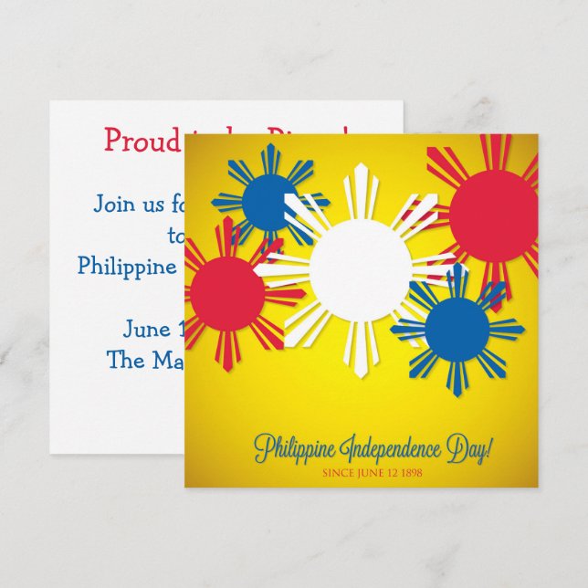 Pinoy Philippine Independence Day Invitation (Front/Back)