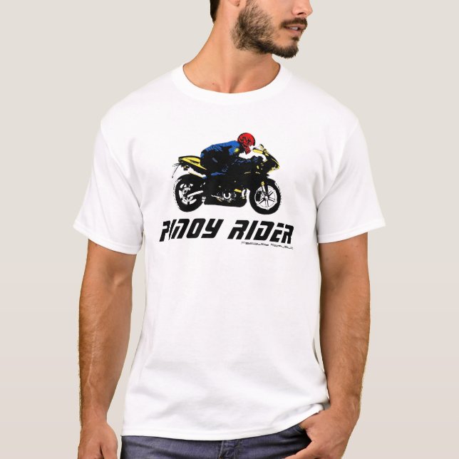 Pinoy Rider with RP flag themed colours T-Shirt (Front)