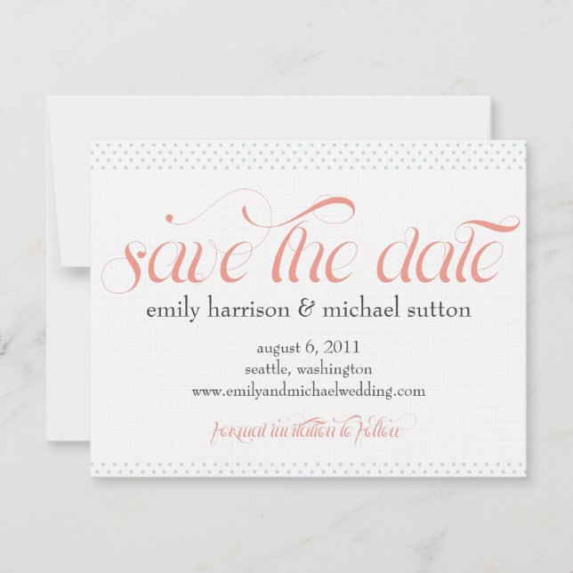 Pinpoint Polka Dots Save the Date (Front)
