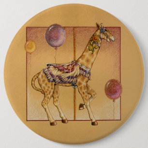 Pins, Buttons - Carousel Giraffe