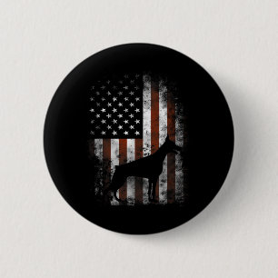 Pinscher American Flag Patriotic Gifts 6 Cm Round Badge