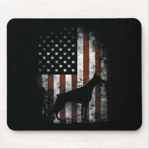 Pinscher American Flag Patriotic Gifts Mouse Pad