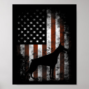 Pinscher American Flag Patriotic Gifts Poster