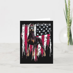 Pinscher American Flag Usa Awesome Card