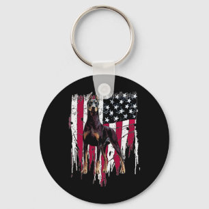 Pinscher American Flag Usa Awesome  Key Ring