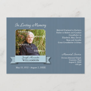 Pinstripe Banner Memorial Notice Invitation