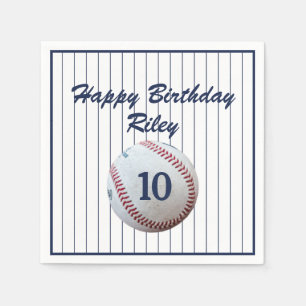 Pinstripe Baseball Birthday Party Napkin