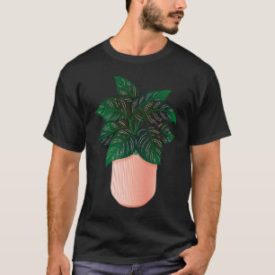 Pinstripe Calathea Ornata Plan for Women T-Shirt