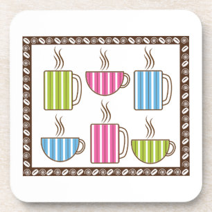 Pinstripe Coffee Cups Coaster