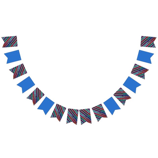 Pinstripe Contemporary Wine Blue / Blue Design Bunting (All)