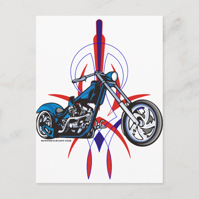 Pinstripe Motorcycle Postcard (Front)