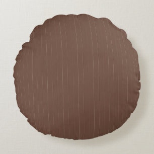 Pinstripe Pillow Round – Beige on Brown