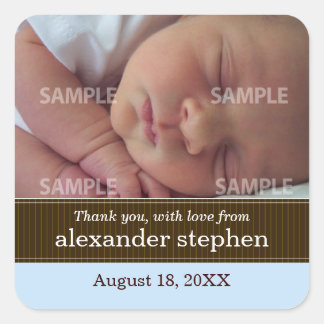Pinstripe Ribbon Baby Message Sticker