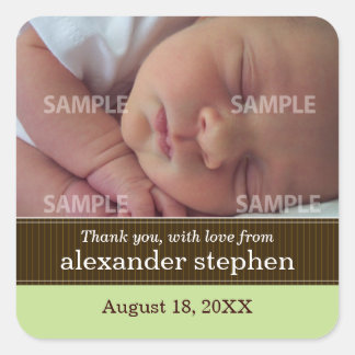 Pinstripe Ribbon Baby Message Sticker
