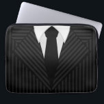 Pinstripe Suit and Tie Cool 13 Inch Laptop Sleeves<br><div class="desc">© Sunny Mars Designs - Pinstripe Suit: Black and Grey 13" Laptop Sleeve - Cool custom laptop sleeves with a masculine man's business black and grey pin stripe suit, a black tie and buttons. Perfect for business men and women, people into men's fashion or any professional looking for something cool...</div>