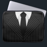 Pinstripe Suit and Tie Cool 13 Inch Laptop Sleeves<br><div class="desc">© Sunny Mars Designs - Pinstripe Suit: Black and Grey 13" Laptop Sleeve - Cool custom laptop sleeves with a masculine man's business black and grey pin stripe suit, a black tie and buttons. Perfect for business men and women, people into men's fashion or any professional looking for something cool...</div>
